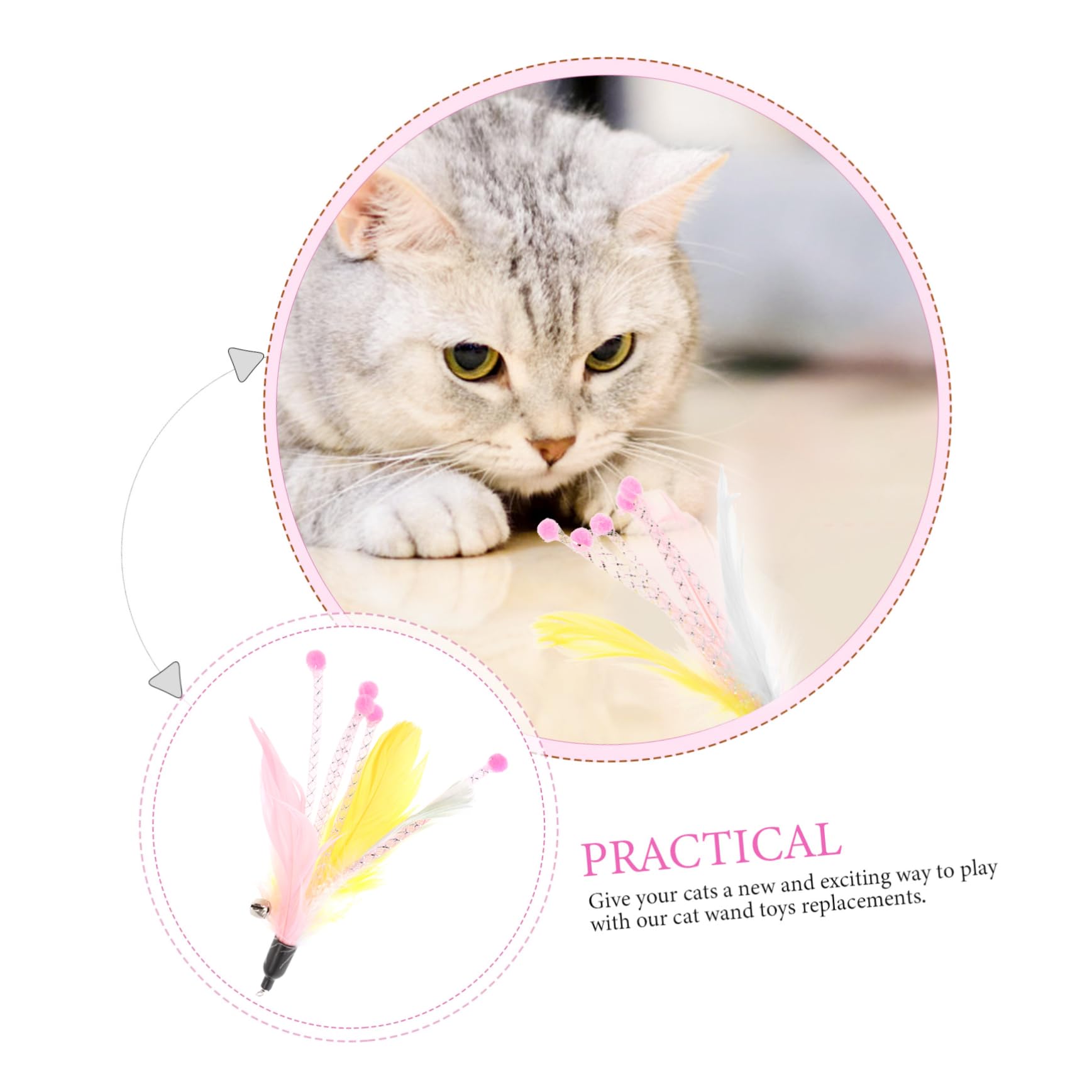 SUPVOX Lot De 5 Jouets pour Chat À Souples Jouets Adaptés À L'âge des Chatons Et des Seniors 8 Pièces X 5