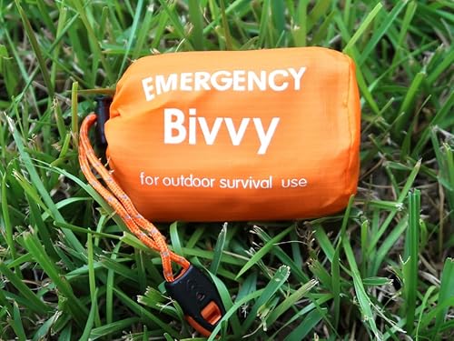 Miniatura 2 de Paquete de 8 sacos de dormir térmicos de emergencia, manta de supervivencia con silbato, impermeable, ligera, de supervivencia, para refugio, para