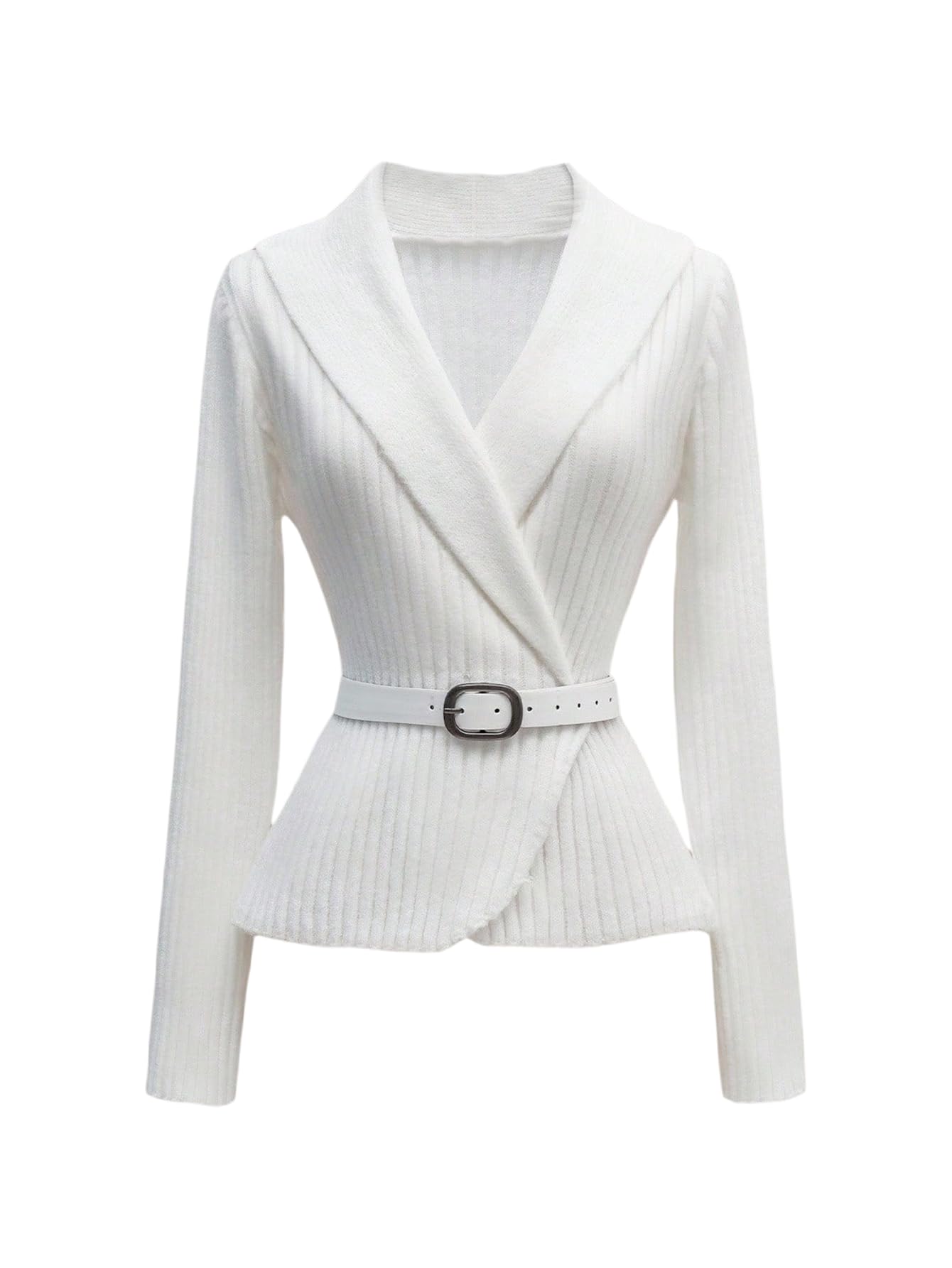 Verdusa Womens Old Money Wrap Cardigan Cozy Sweaters Fall Outerwear with Belt