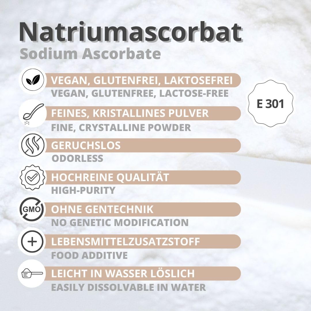 Natriumascorbat Pulver 5 kg Antioxidationsmittel Lebensmittelqualität E301 Vitamin C