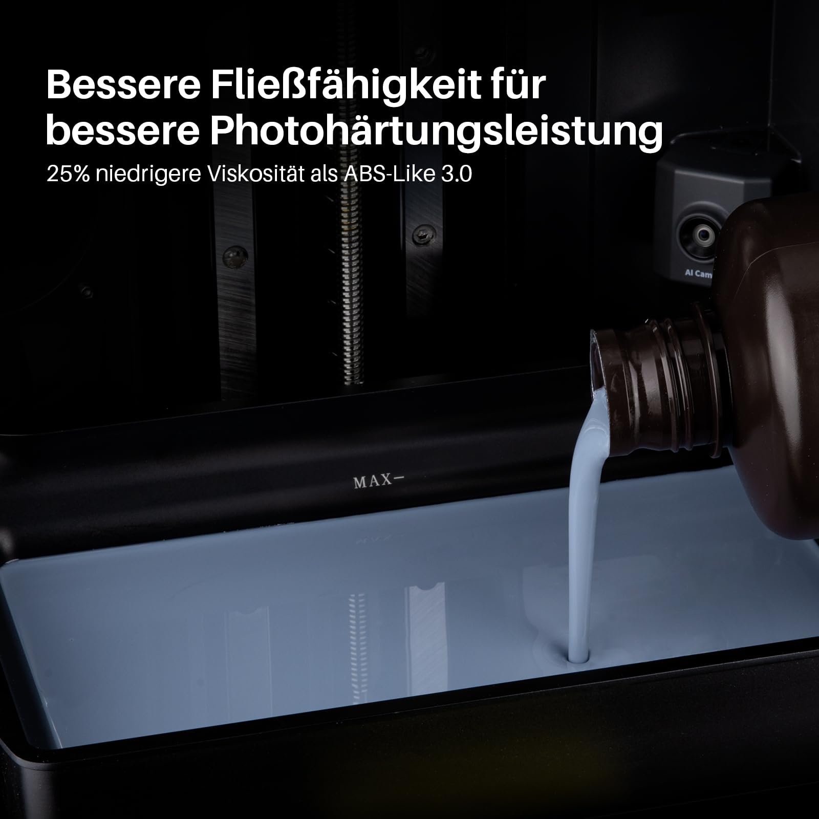 ELEGOO ABS-Like 3.0 Plus 3D Drucker Resin Grau 1000g, Hohe Hitzebeständigkeit 3D-Drucker Harz, Niedrigere Viskosität und Schrumpfung, 405nm LCD-UV-Aushärtung für MSLA/LCD/DLP 3D-Drucker