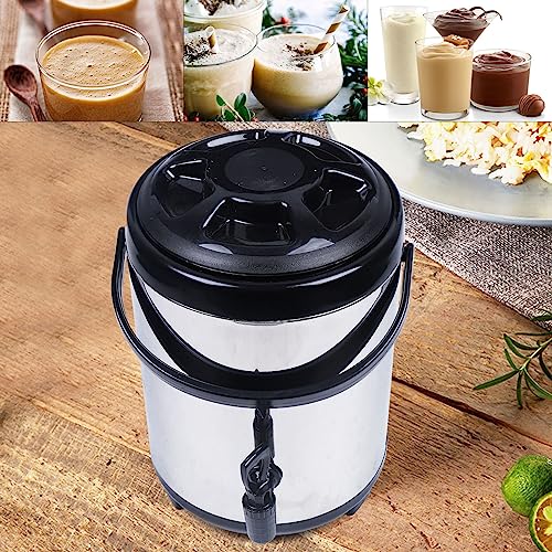 Dispensador de bebidas aislado de acero inoxidable con grifo, termo ideal para bebidas frías y calientes para café, té, jugo, leche y cerveza, perfecto para fiestas y catering