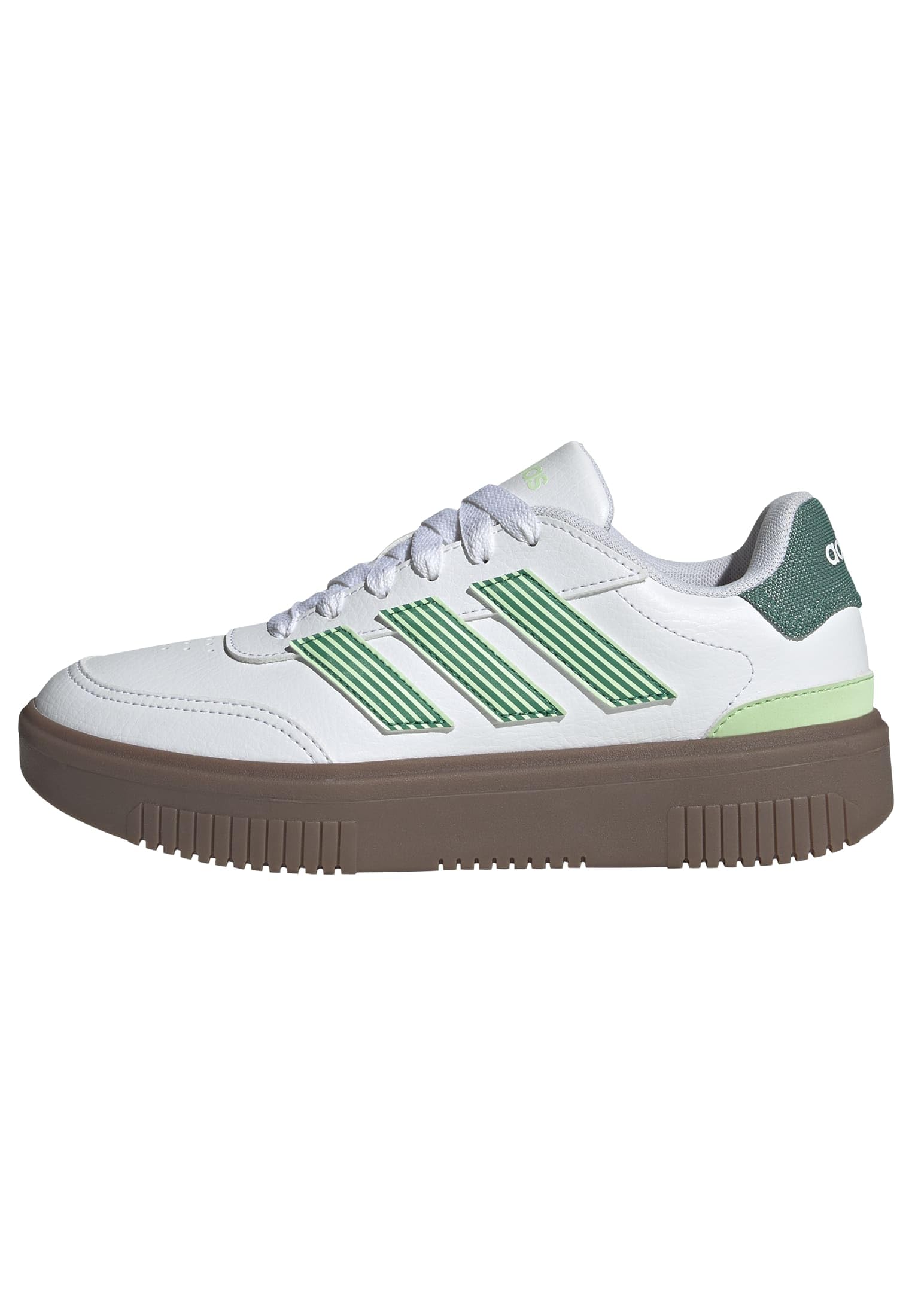 adidas Women's COURTBLOCK Shoes, FTWR White/semi Court Green/semi Green Spark, 7.5 UK