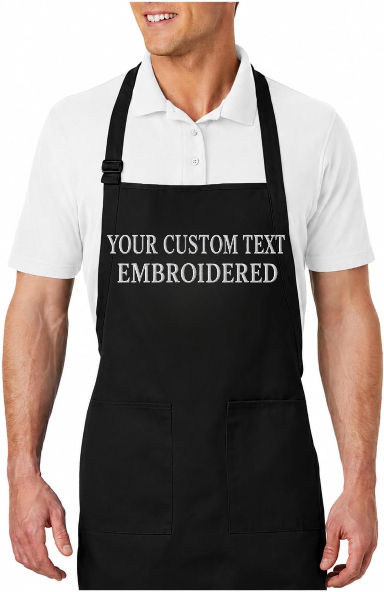 Personalized Apron with Custom Name or Any Text. Chef, Cooking, Grilling, or Baking Gift