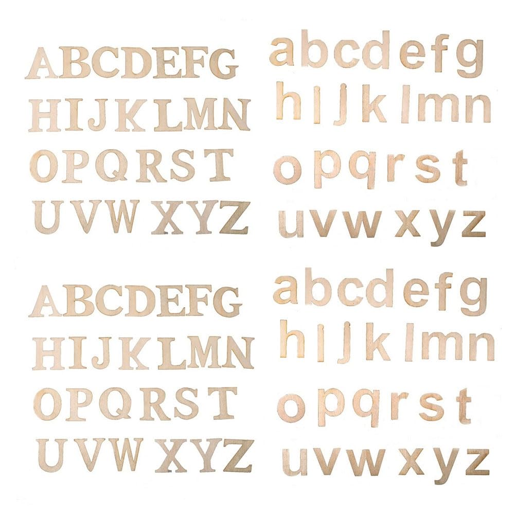 CTRLZS 104PCS Wooden Alphabet Letters for DIY Crafts 3D Letters for Home Wall Decor