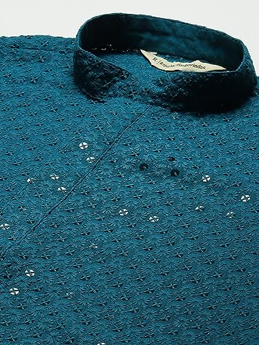 Image of Rajubhai Hargovindas Men Chikankari and Sequin Work Kurta