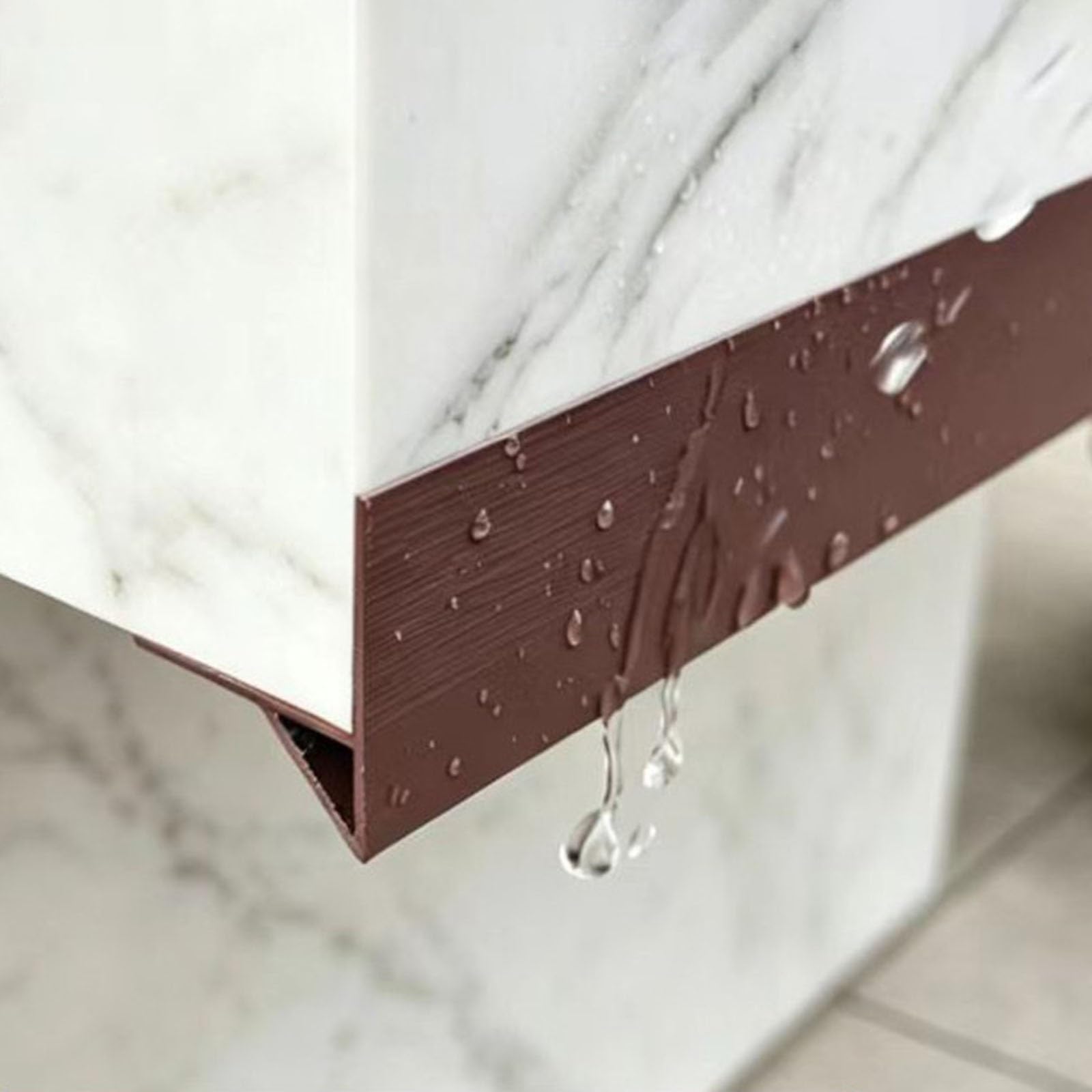 Renlxfi Brown Aluminum Exterior Wall Rain Drip Guard, 4Ft Long Cuttable Water Barrier Deflector For Door/Roof/Window Sill Edge Drip Strip, Weatherproof(,4 Pack)