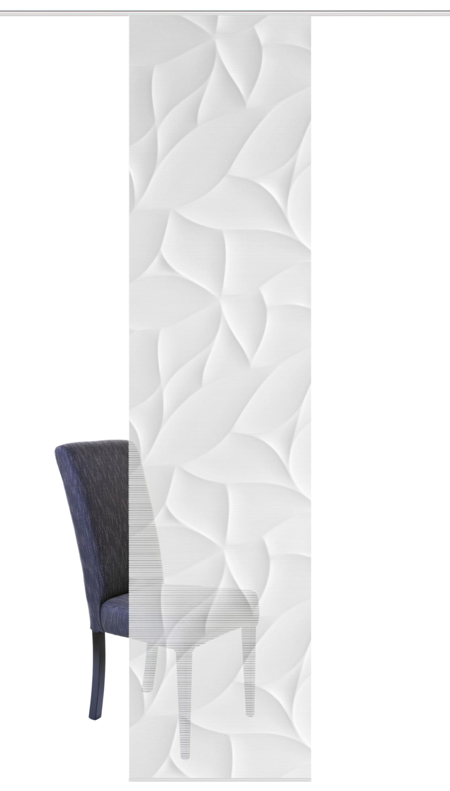VISION S Schiebegardine DIORI, halbtransparent Bambusoptik, 260x60 cm, Grau
