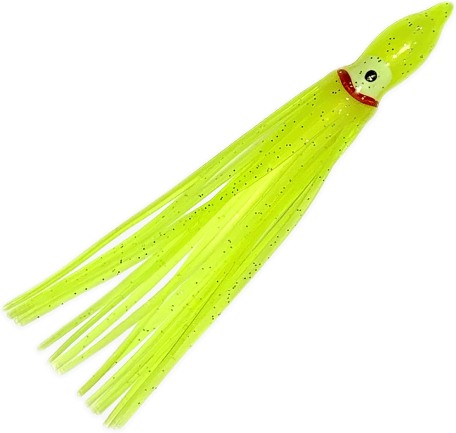 4.75" Hoochie Squid Skirts, 40 Pcs Yellow Soft Plastic, for Saltwater & Freshwater Trolling, Includes Flexible Octopus-Style Bodies, Ideal for Tuna, Salmon, Mahi & Offshore Game Fishing