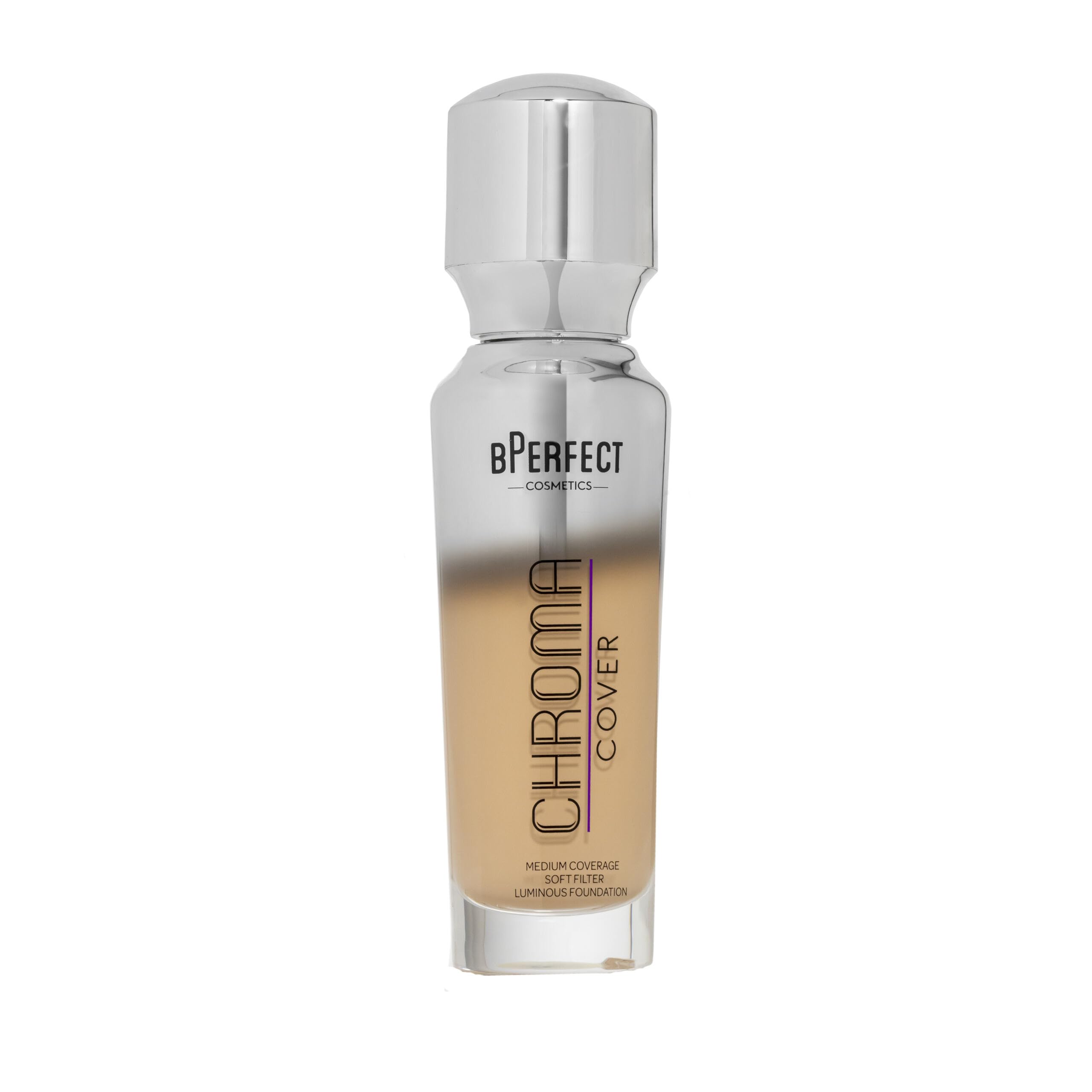 BPerfect Chroma Cover Luminous Foundation - Radiant Filter Finish, Buildable Coverage - Shade 14 - W5 Light-Medium Golden Peach Tone