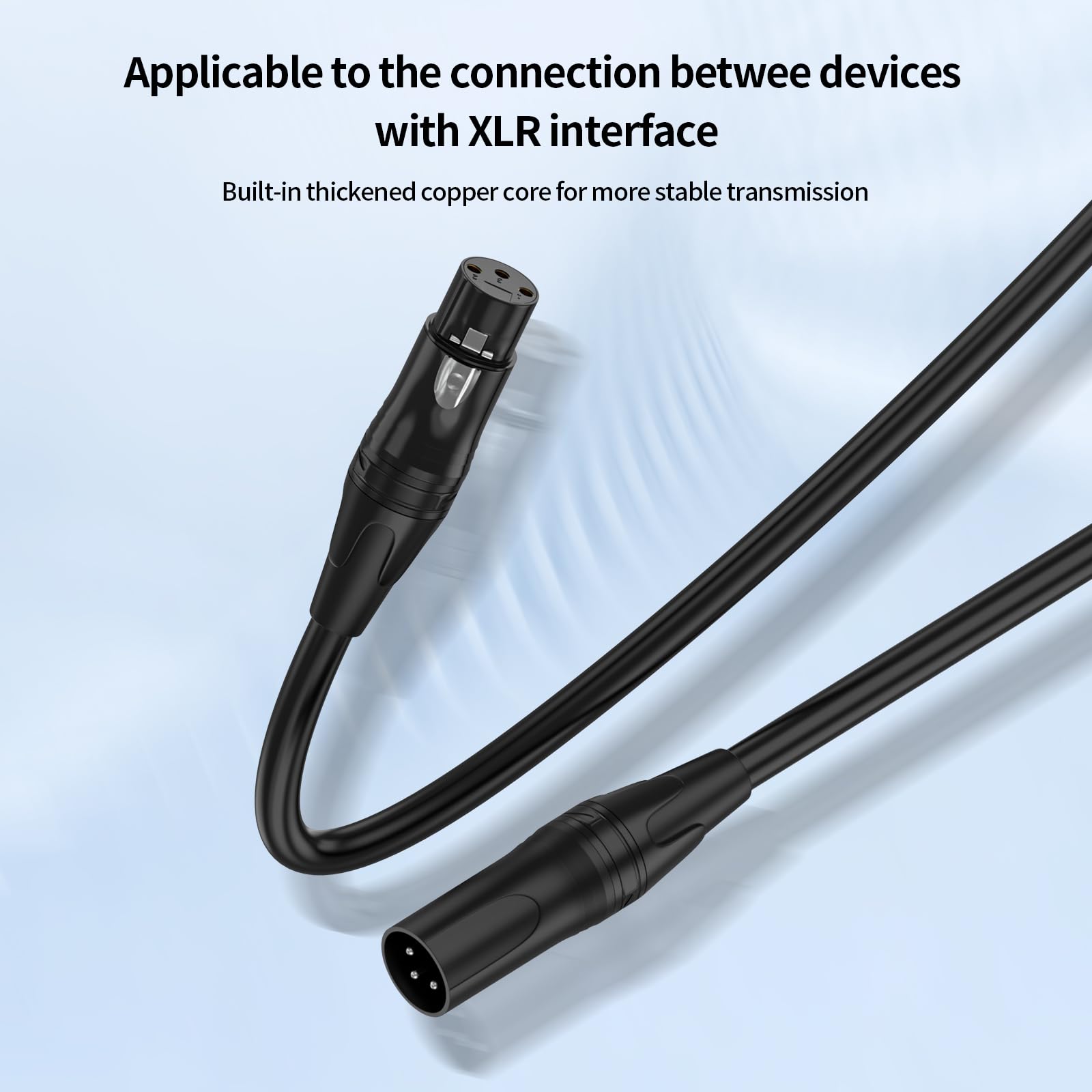 XLR-Kabel, XLR-Stecker auf Buchse, vergoldet, XLR-Lautsprecherkabel, 3-poliges XLR-Lautsprecherkabel, 7,6 m, 4 Stück