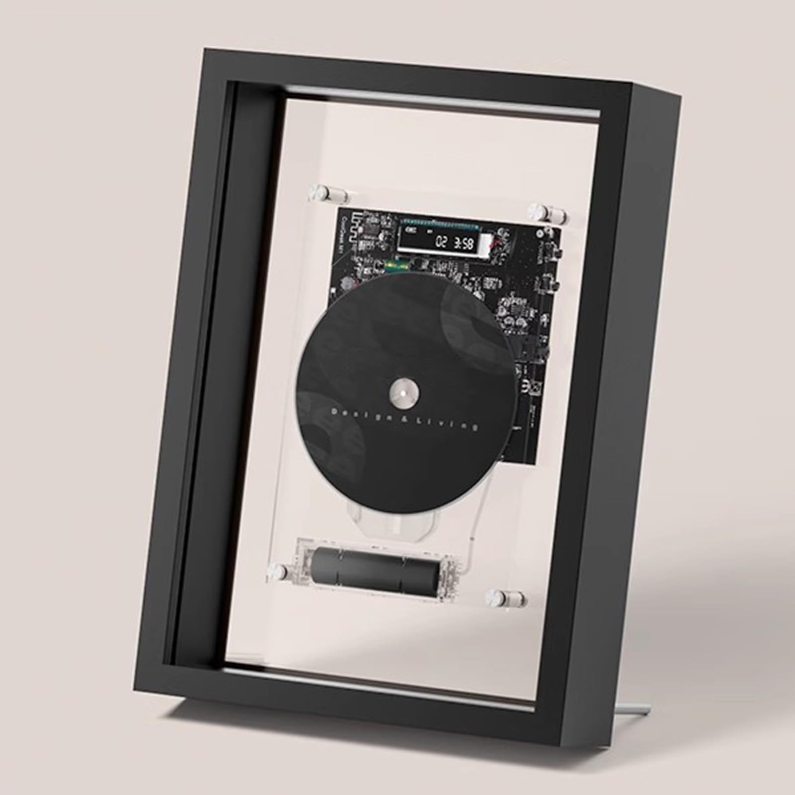 Reproductor De CD De Montaje En La Pared, Marco De Fotos Decorativo De CD | Con Control Remoto, Salida De Aux 5.0 Bluetooth/3.5 Mm, Sin Altavoces, Para La Decoración De La Pared De La Oficina