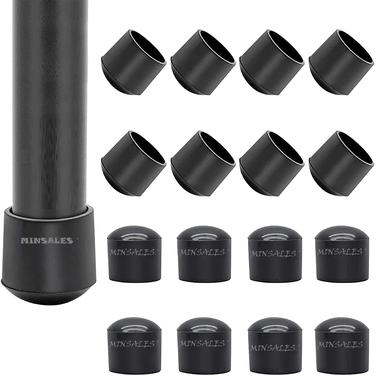 MINSALES ® Chair/Table Leg Cap - Round| 25 mm(1 inch) Diameter | PVC Rubber | Black | Floor Protector & Furniture Cover | -25mm x 25mm (20) (B0C7KK761T) Amazon Price History, Amazon Price Tracker