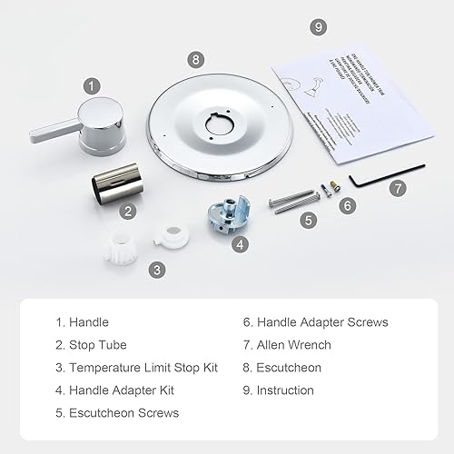 Vista 13 de Kit de molduras de ducha y bañera, compatible con válvula Moen Posi-Temp, negro mate Mate negro