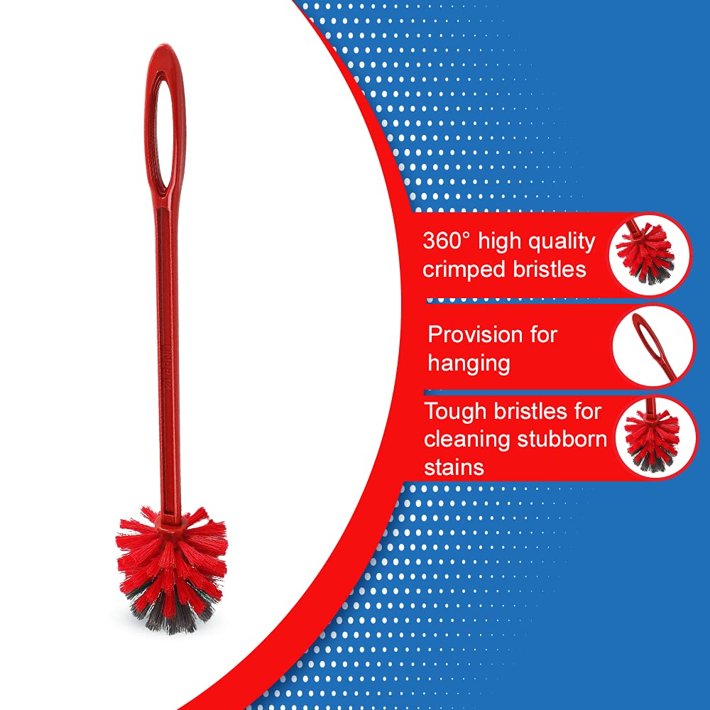 Cello Kleeno Eco Round Toilet Brush, 1pc, Red and Grey - Image 3 thumbnail