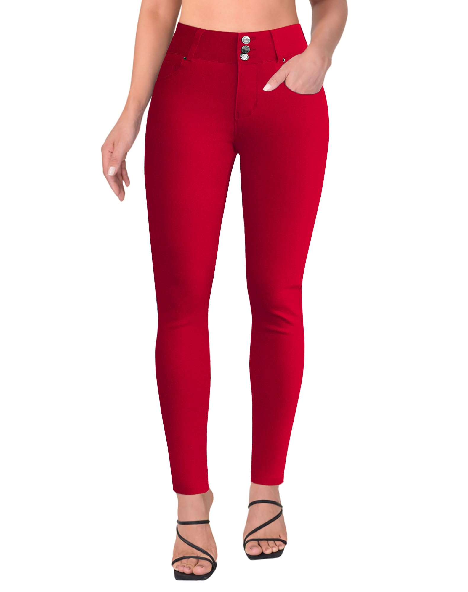 roswear Women’s High Waisted Stretchy Skinny Curvy Jeans Tummy Control Jeggings