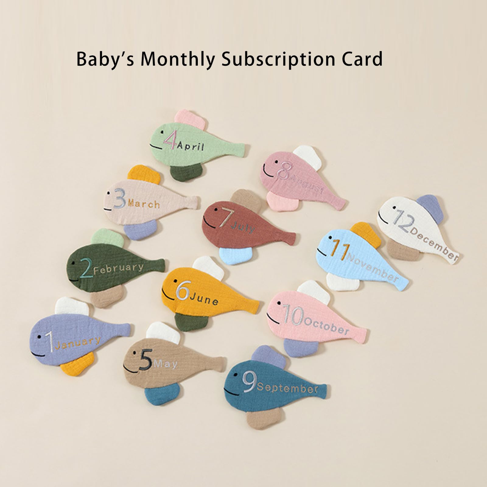 Cartoon Baby Baumwollmonats Meilensteinkarte, schöne Requisiten für Neugeborene, Fotografie, perfektes Geschenk für erste Jahr, neue Eltern
