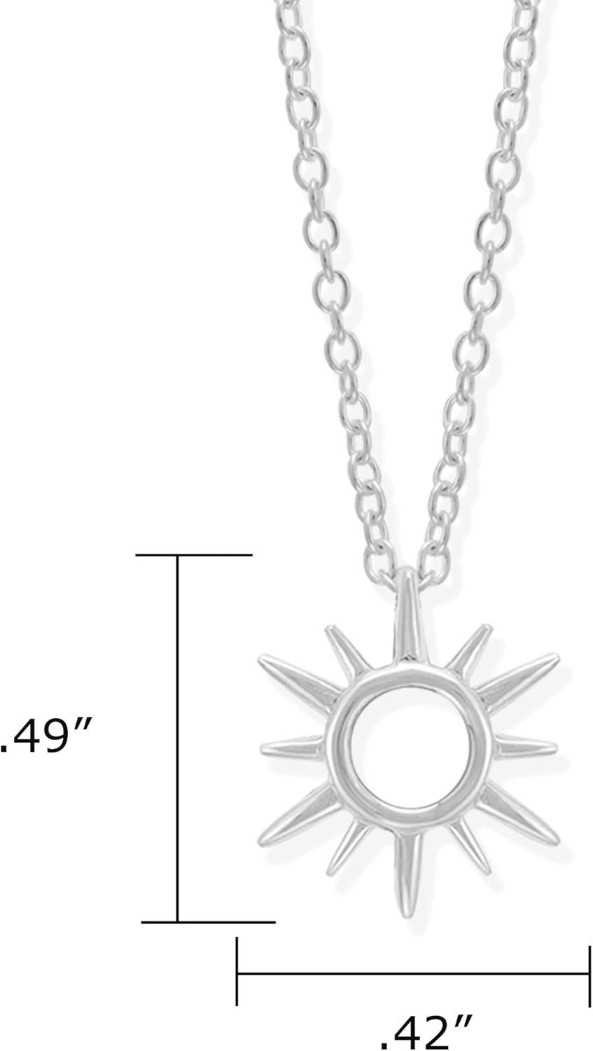 Boma Jewelry Sterling Silver Sunburst Sun Open Circle Necklace, 18 Inches - Image 7