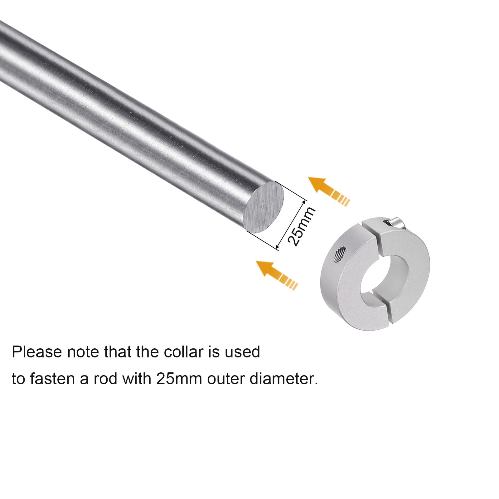 QUARKZMAN 2uds Doble Dividido Collar Eje para Eje 25mm Tornillos Abrazaderas Colocar Collares, 50mm OD, 15mm Ancho, para Topes, Posición, Sujeción Poleas Temporalizadoras, Anodización