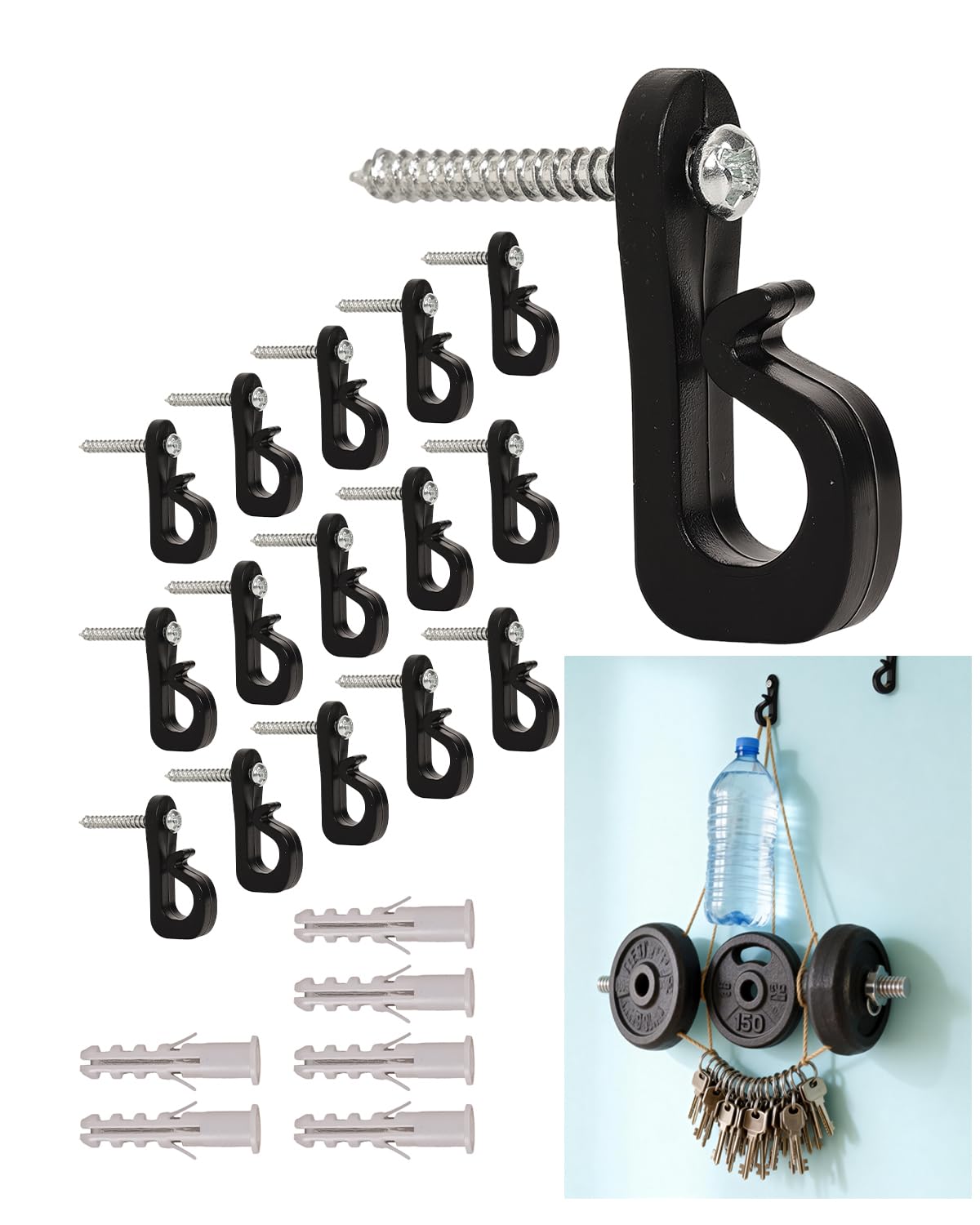 Q-Hanger Schraubhaken für Lichterketten im Freien, Zaunhaken