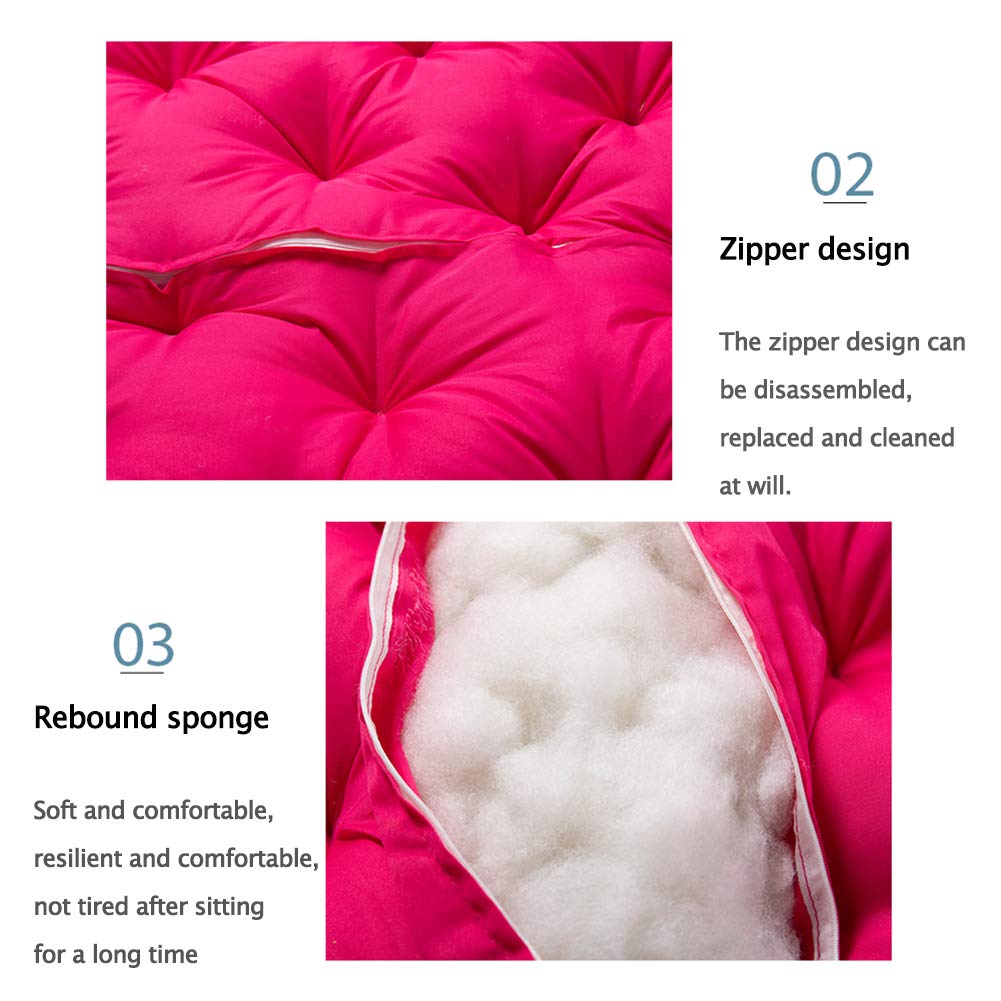 Cuscino Papasan Cuscino per Sedile Rotondo, Cuscino da Pavimento per Esterni, Cuscino da Balcone per Divano da Soggiorno Yoga Adatto per Interni ed Esterni,Rosa,110 * 110cm