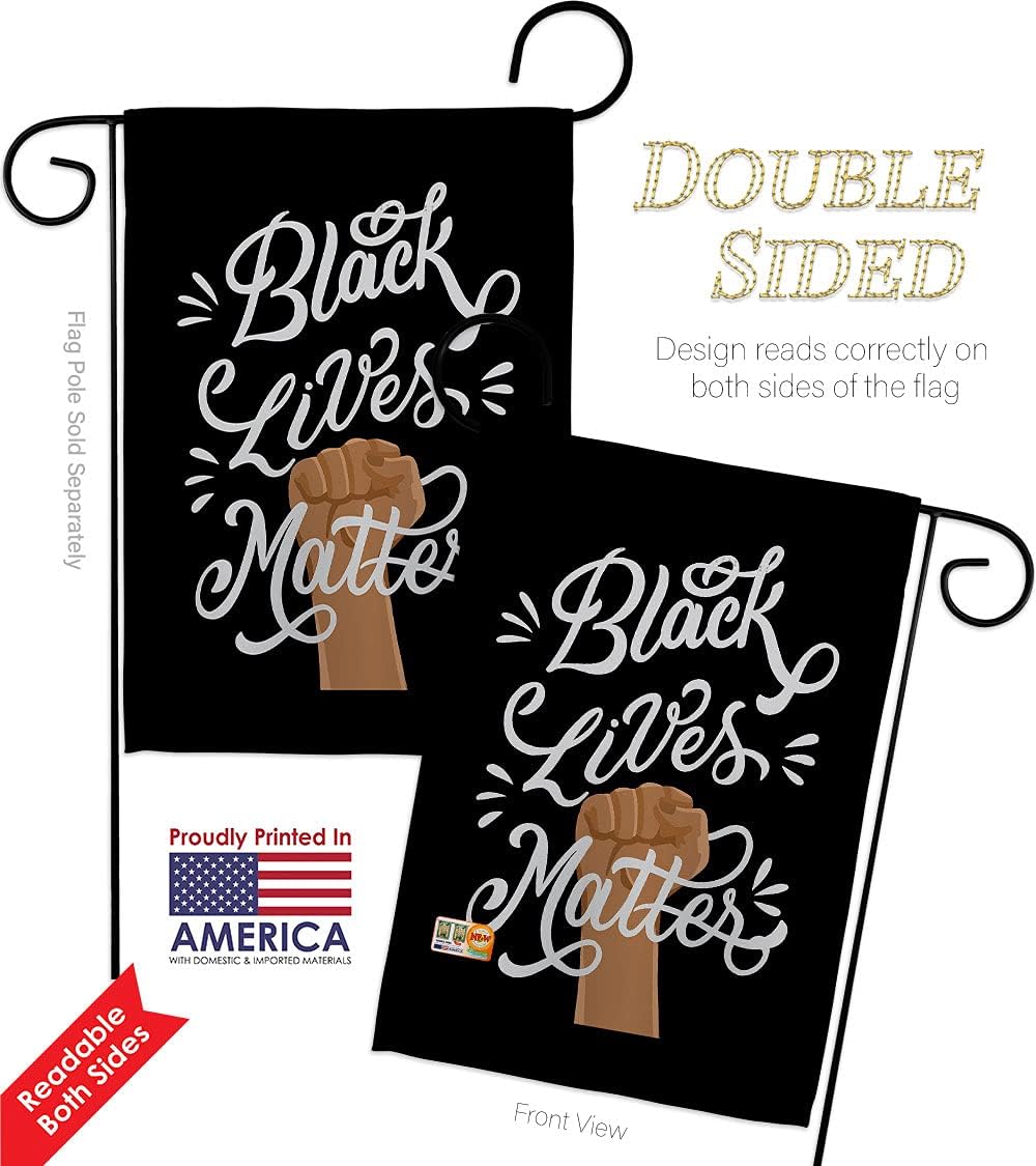 Stop Racism Yard Signs Wall Decor American Flag Banner Pack Patio Porch Lawn Garden Outdoor Decorations Tapestry Black History Month BLM African Americans Heritage Made in USA