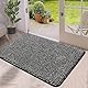Pauwer Fußmatte Rutschfester Eingangstürmatte Waschbar strapazierfähiger Schmutzfänger Teppich für Eingang, Patio, Flur, Garten, Innen und Außen (45X70cm, Schwarz)