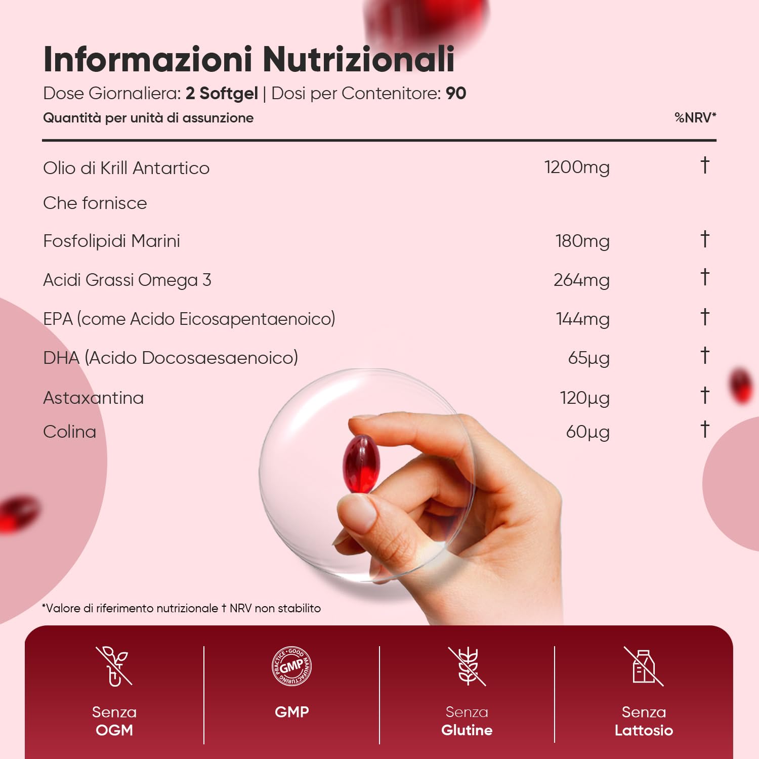 Olio di Krill e Coenzima Q10 Bundle, 180 + 240 Softgel, Omega 3 Krill Antartico 1200mg per Dose, 264mg di EPA DHA, Colina, Q10 Coenzima come Ubiquinone, 200mg per Dose, Senza Glutine, Lattosio né OGM