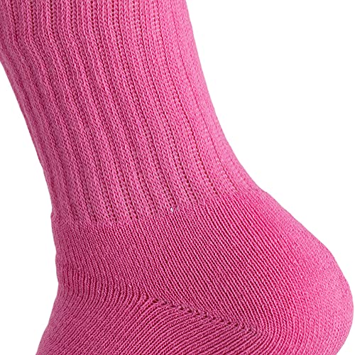 AWS/American Made 6 Pairs Solid Cotton Cushion Crew Socks for Women 6