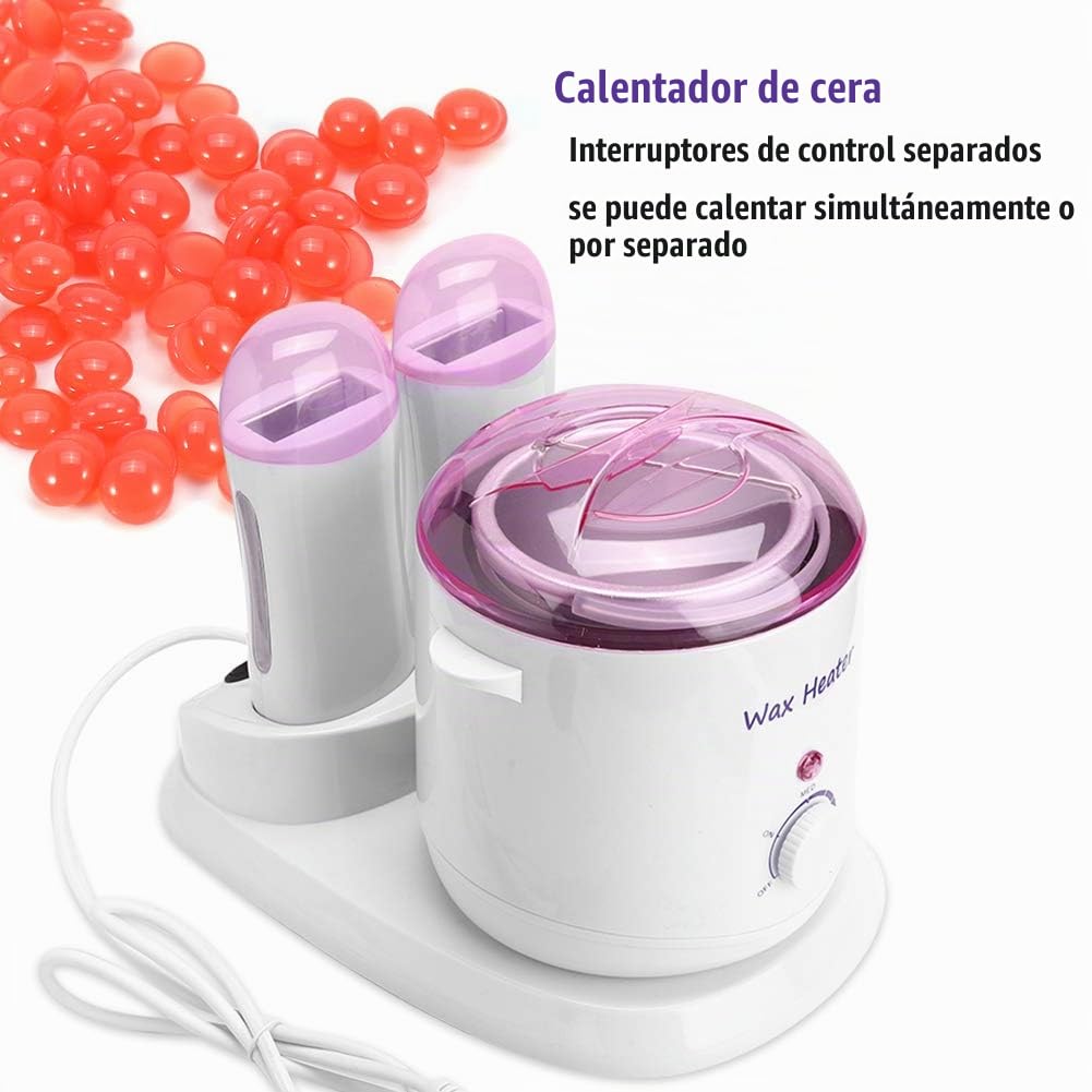 wosume Máquina de depilación, Calentador de Cera con interruptores de Control Separados de 800 ml, salón para salón de Belleza(European Standard 220V)