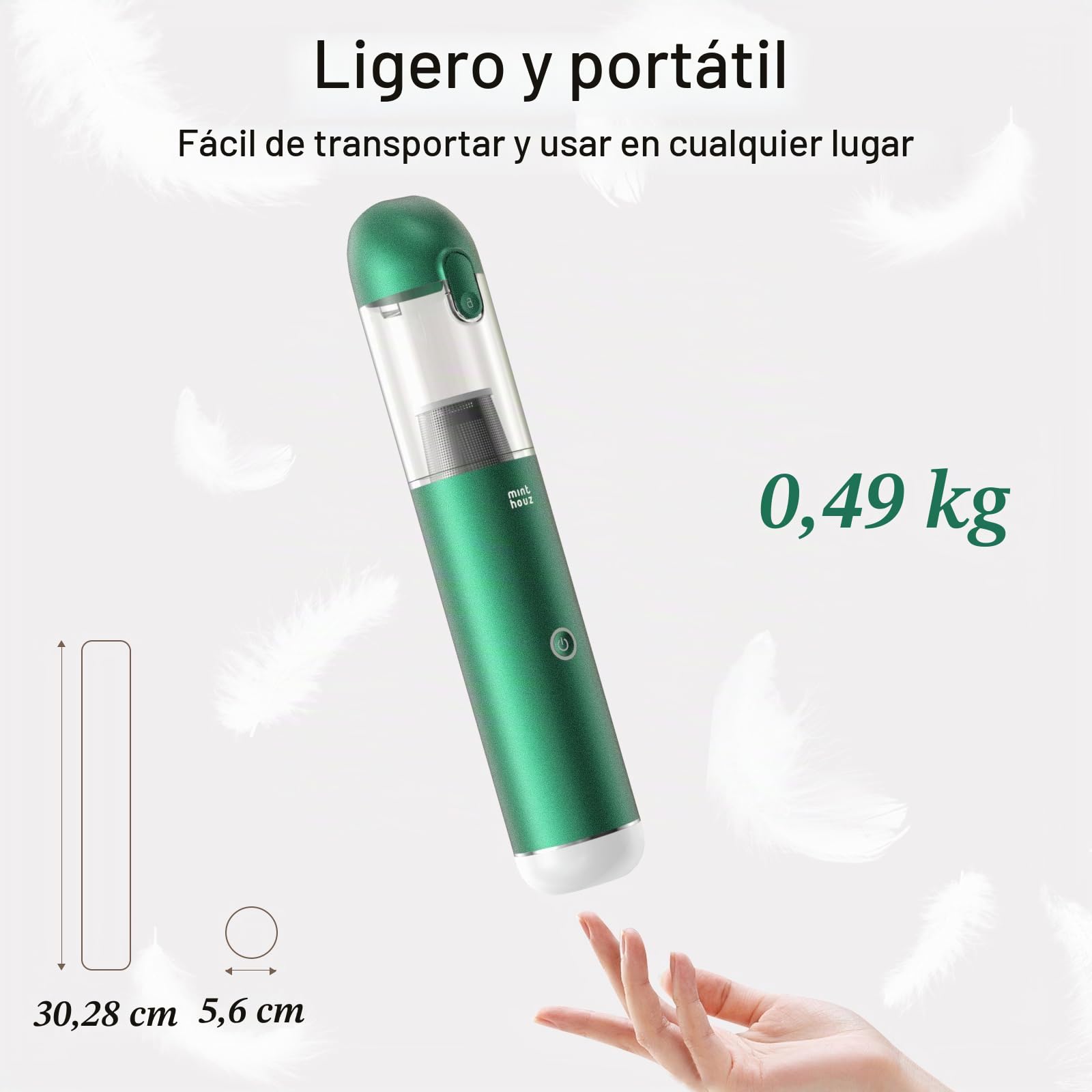 Minthouz Aspiradora de Mano 17000Pa/120W Aspirador de Coche Portátil Aspiradoras de Mano sin Cable 3 en 1, para el Hogar, el Coche y Las Mascotas