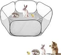 Vista 8 de Corralito para animales pequeños, portátil, con apertura automática, interactivo, para mascotas, valla interior y exterior para conejos, conejillos
