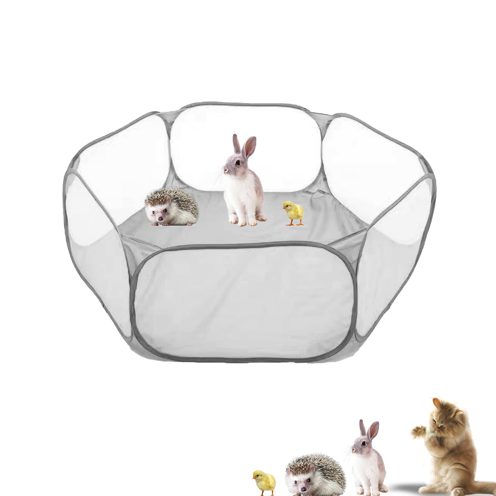Small Animals Playpen, Portable Pop-up Open Interactive Pet Tent, Indoor Outdoor Fence for Rabbits, Guinea Pig, Hamster, Chinchillas, Kittens, Puppies