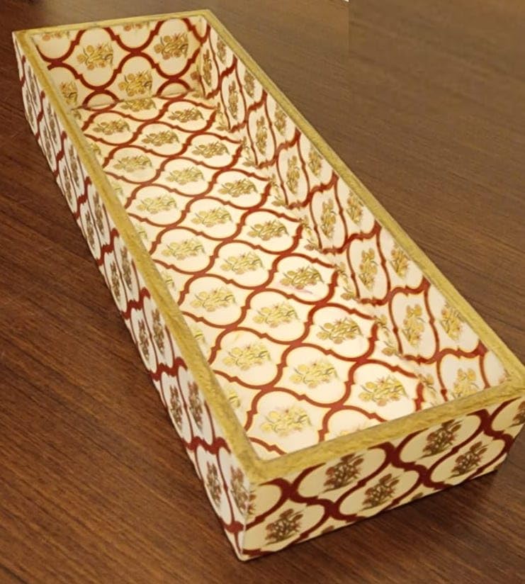 Drinks Tray - Red White Golden