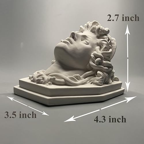 Miniatura 4 de Estatua de Medusa, busto gótico, decoración de pared, figuras de cabeza, mitología griega, escultura de yeso blanco para decoración del hogar,