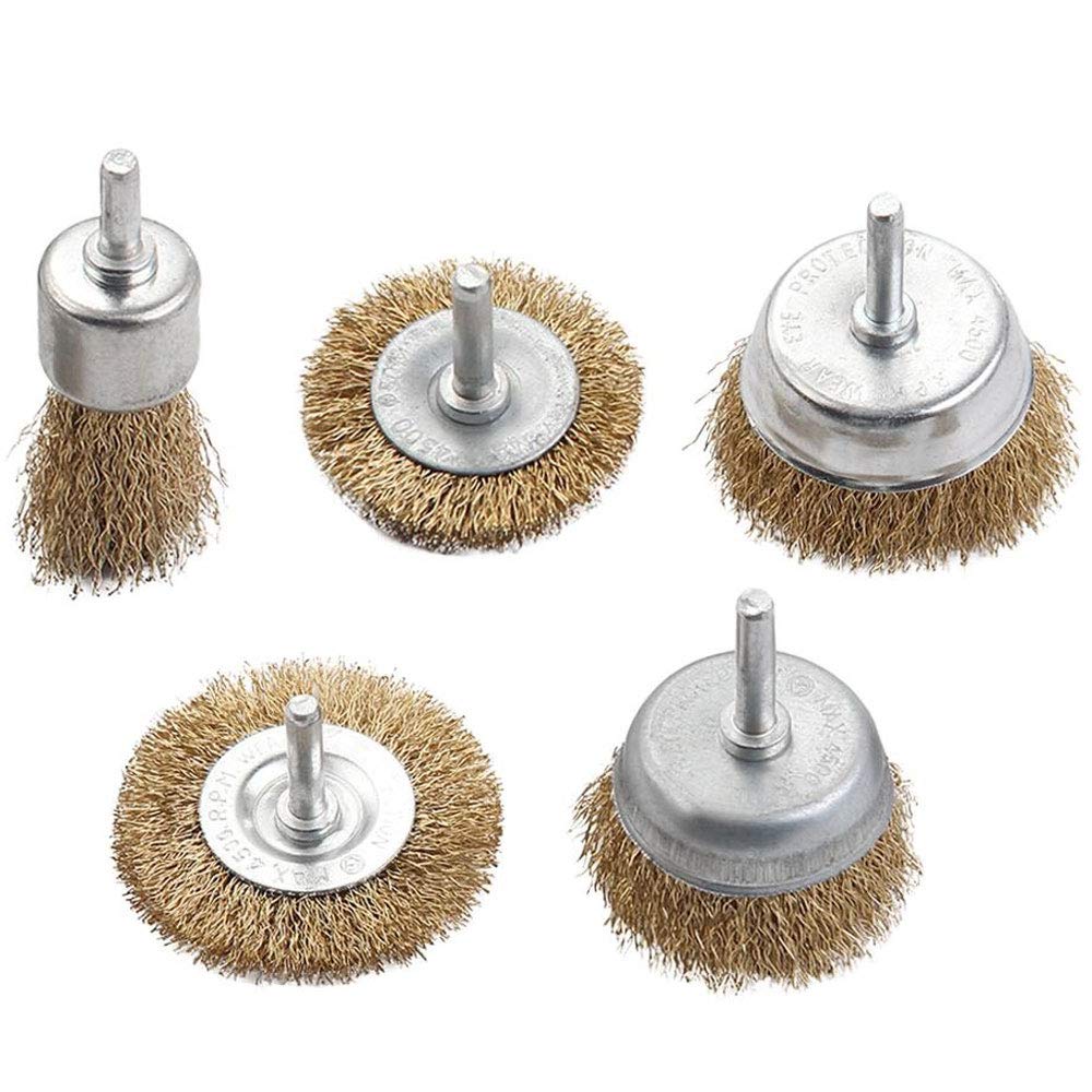 MLD 5pcs/set 6mm Steel Wire Brush For Metal Rust Removing Polishing Brush Metal Grinding and Thickening Steel Wire Ball For Cleaning ( set of 5, Color-Golden & silver, Material- Brass/steel ) (B0B571YZMN) Amazon Price History, Amazon Price Tracker
