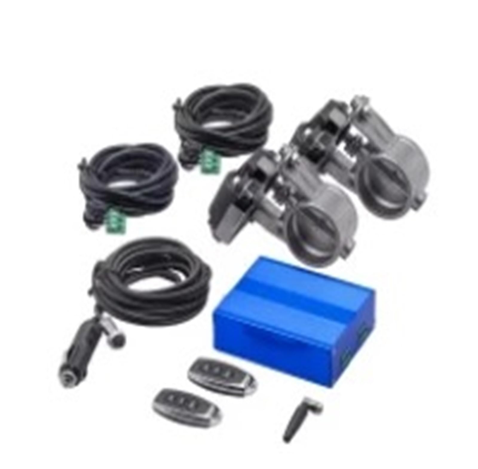 Espyn 4Inch Set Electric Exhaust Control Valve Dual Set With Remote Cutout Control For 2"/2.36"/2.5"/2.75"/3" Pipe 2Piece Valve Egr Valve Exaust Gas Recirculation Valve