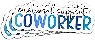 (3Pcs) Emotional Support Coworker Sticker Funny Quote Emotional Support Decals Waterproof Vinyl Sticker for Books Laptops Phone Water Bottles Kindle 3 Inches