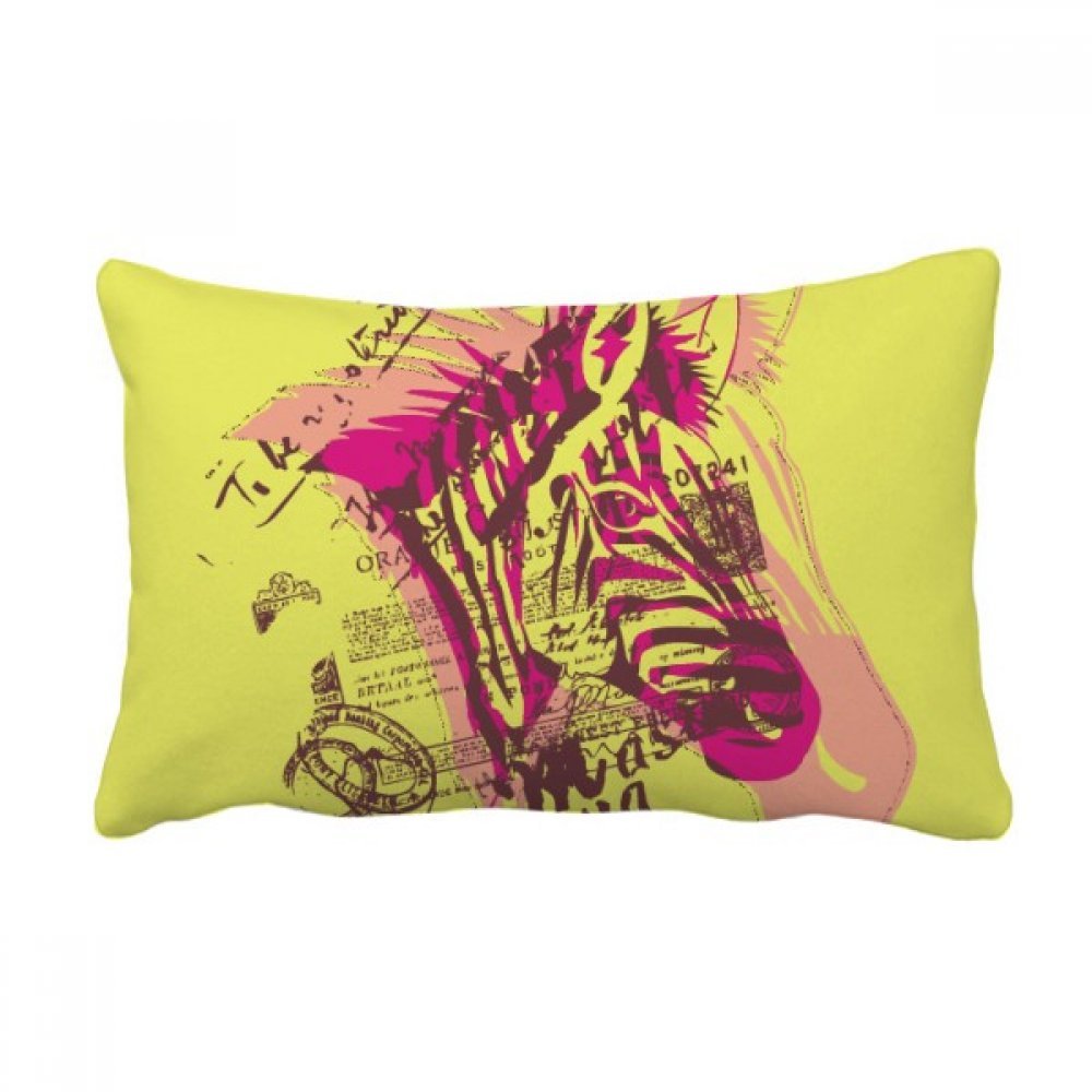 Coussin de canapé art zèbre fleur jaune 40x60 cm multicolore pour salon