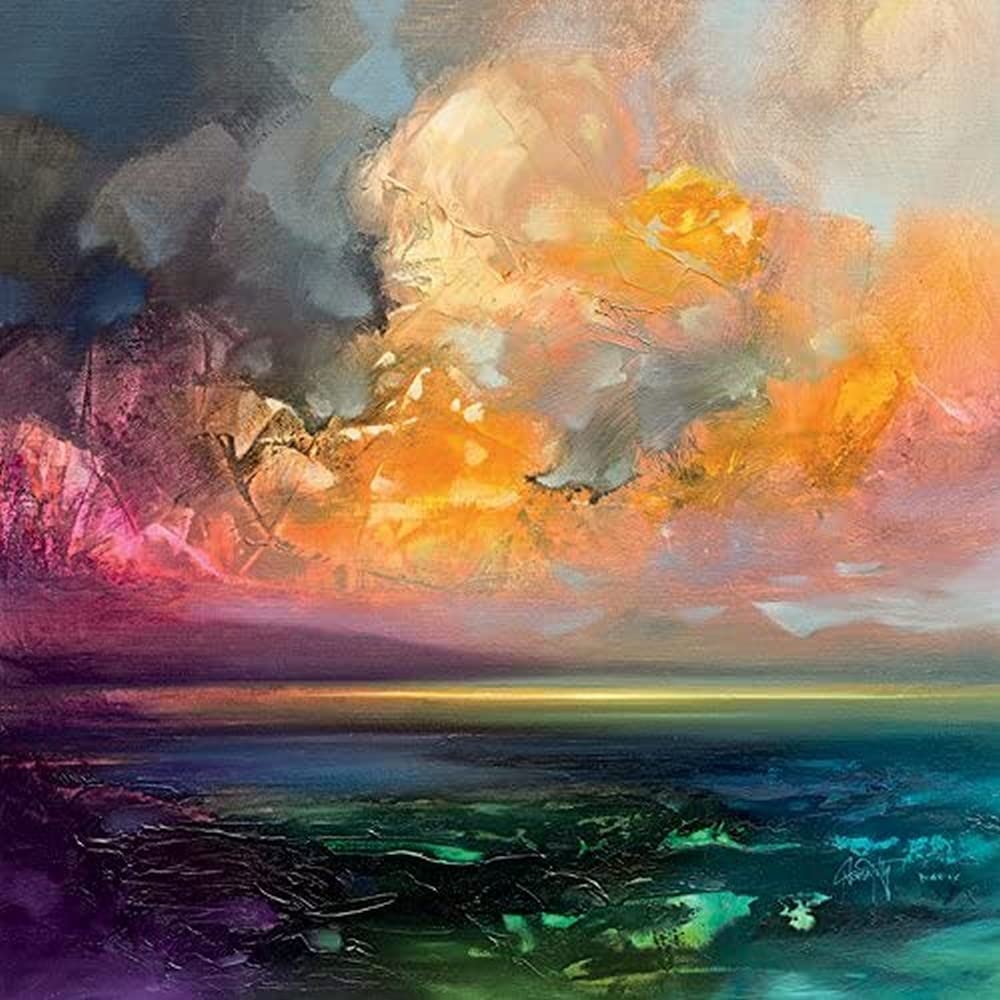 The Art Group Scott Naismith (Isle of Jura Emerges) -Canvas Print 40 x 40cm, Wood, Multicolour, 40 x 40 x 1.3 cm