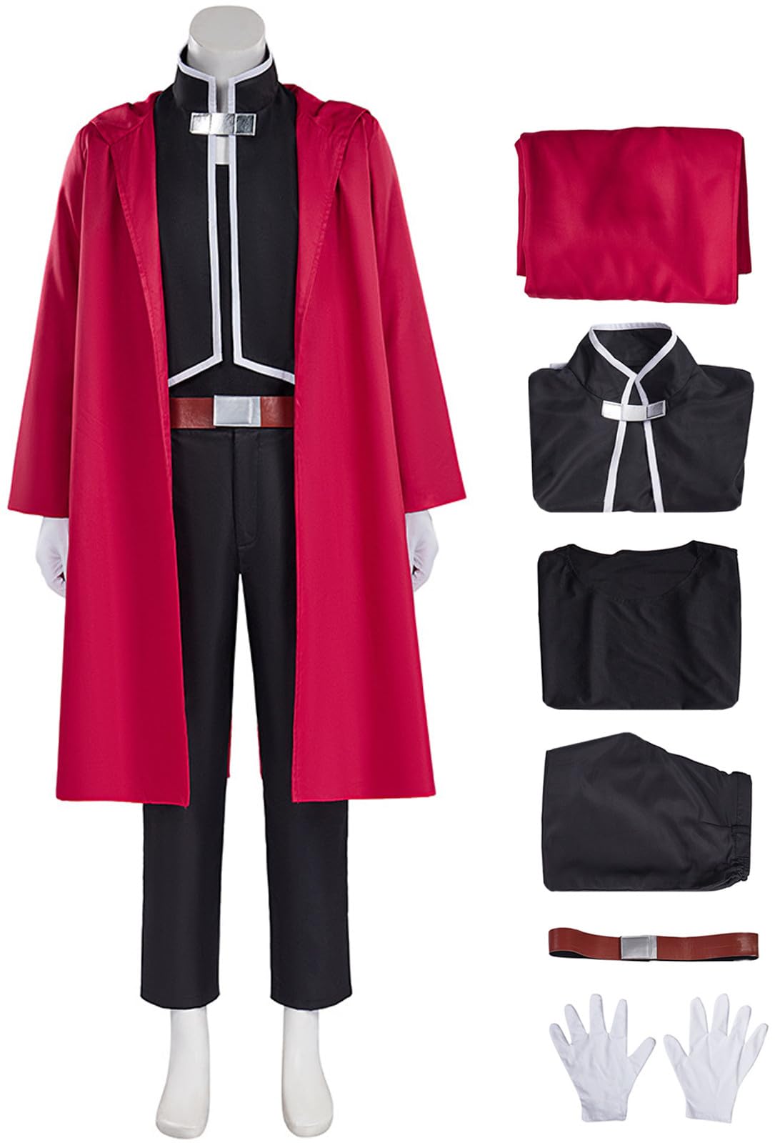 Edward Elric Costume Uomo Cosplay Anime Alchemist Edward Completo Uniforme Set per Carnevale Halloween Festa Mascherata Costumi
