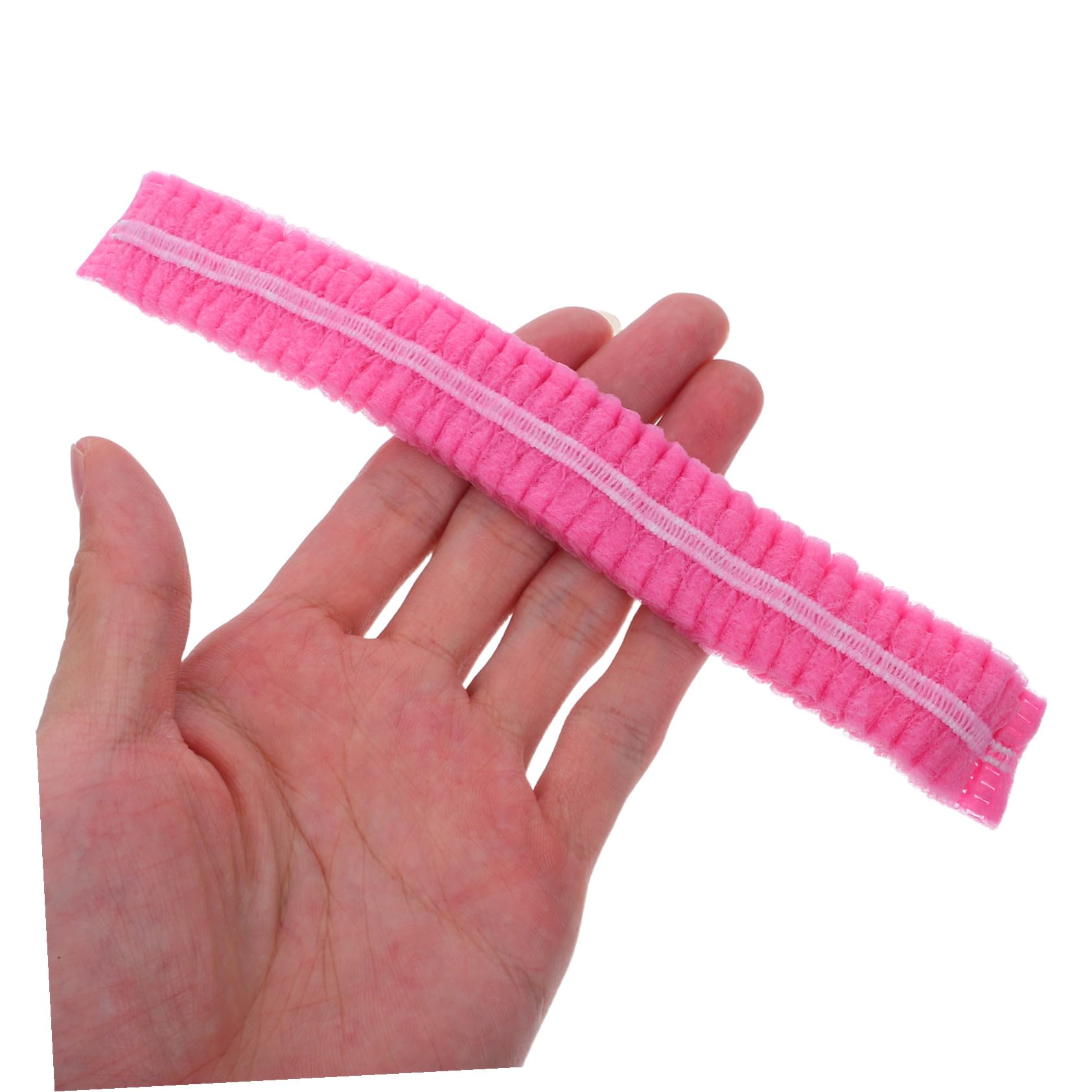 200 pezzi Cuffie da Lavoro Usa e Getta Rosa Cappelli Forma di Fungo Traspiranti in Tessuto Non Tessuto Elastici e Ammortizzati per Cucina Salone Industria Alimentare Uomo Donna