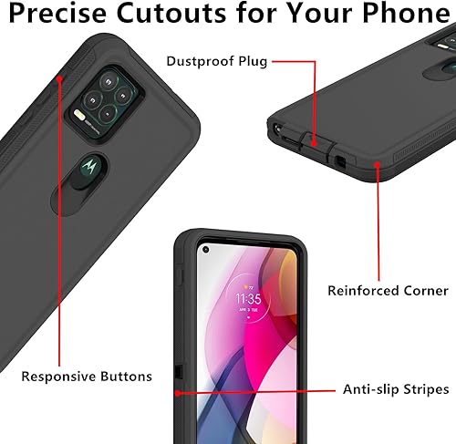 Miniatura 4 de Funda Defender para Motorola Moto G Stylus 5G 2021, TPU suave PC duro resistente a prueba de golpes a prueba de polvo 3 en 1 cubierta de teléfono