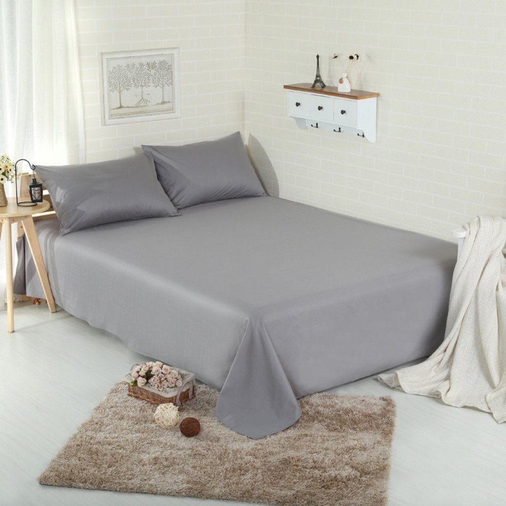 Feuilles simples de couleur pure drap plat uni chic 230x230cm pour lit deux personnes