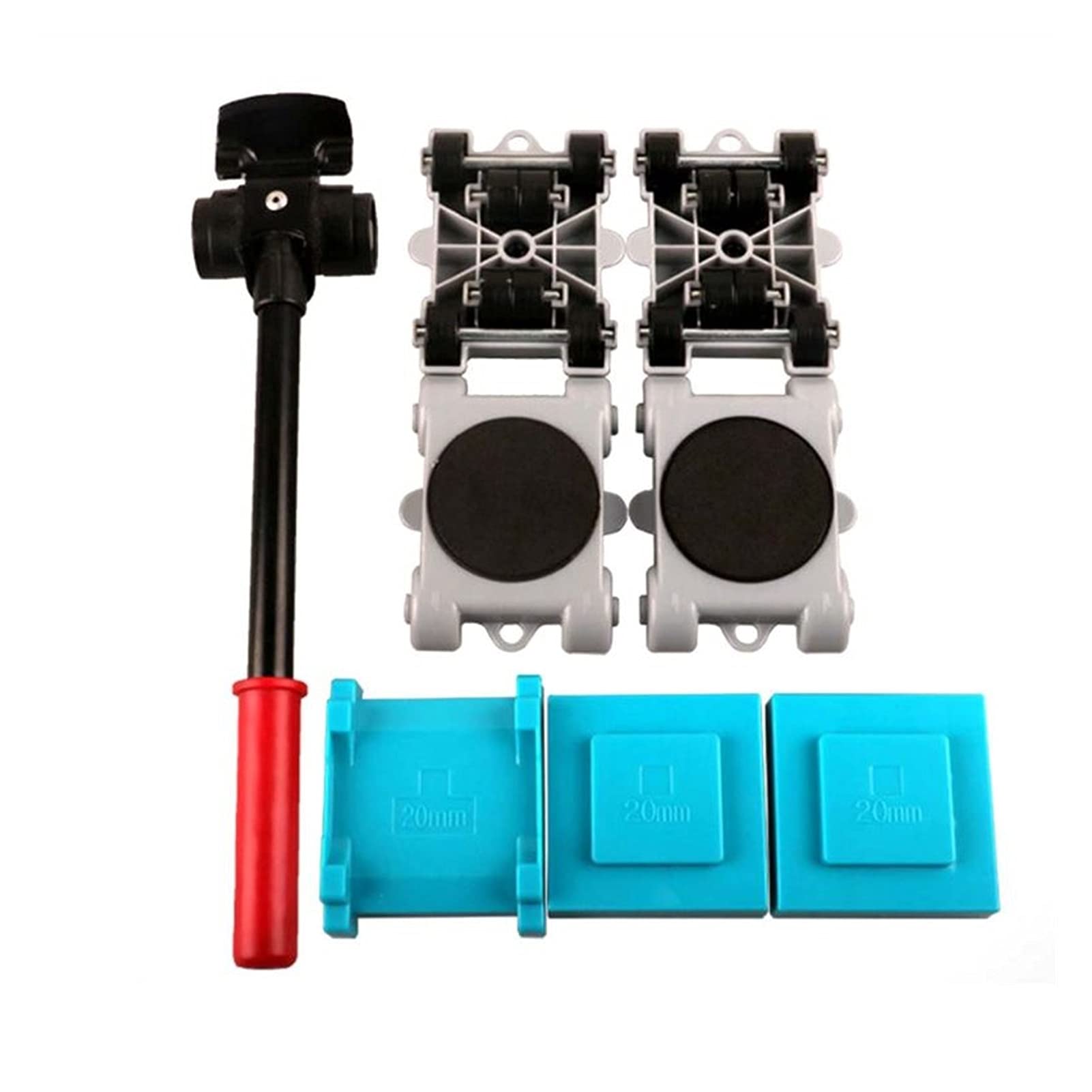 Set per trasloco di mobili pesanti con cric e ruote, resistenti alla corrosione, utensili manuali per un facile trasporto e sollevamento, ideale per uso in affitto o a casa