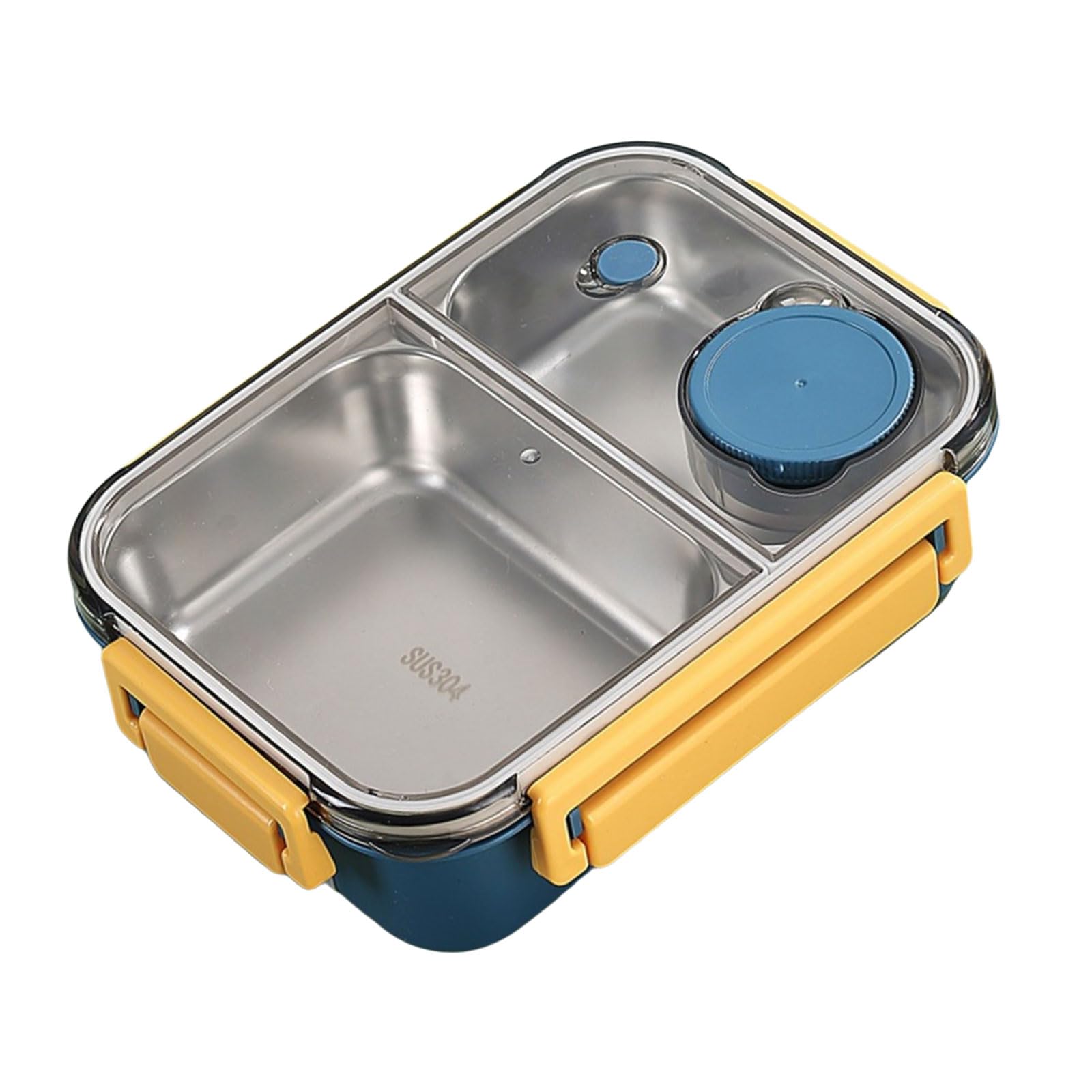 carotoe Stainless Steel Lunch Box with Compartments Portable Divided Food Case Dinnerware for Picnics and Travel Enthusiasts Outdoor Meal Box