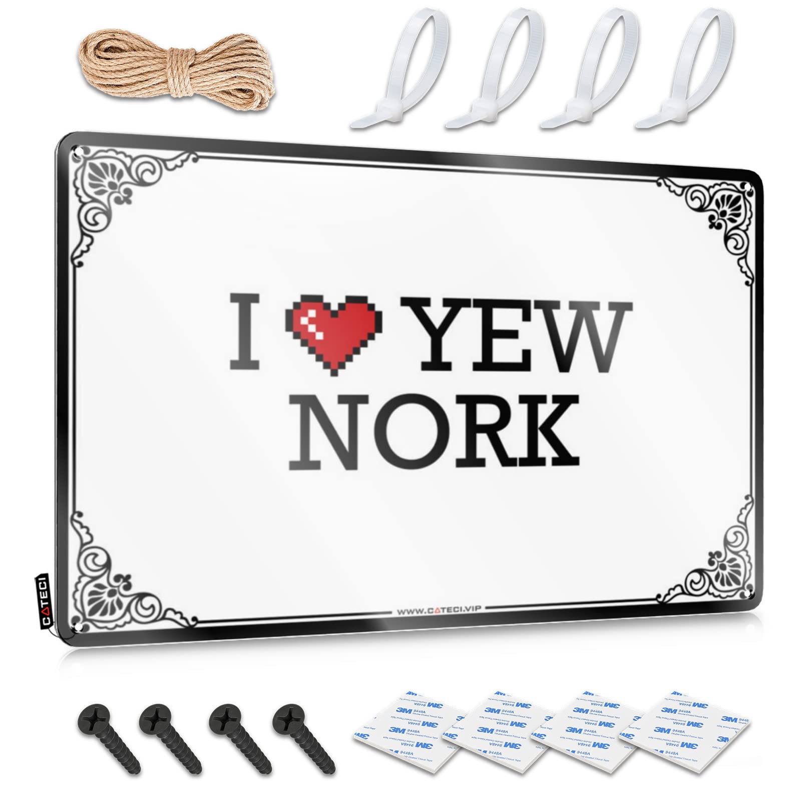 I Love Yew Nork Beautiful Accessories - Funny Wall Signs Accessories Hanging Wall Decor(20X30CM)