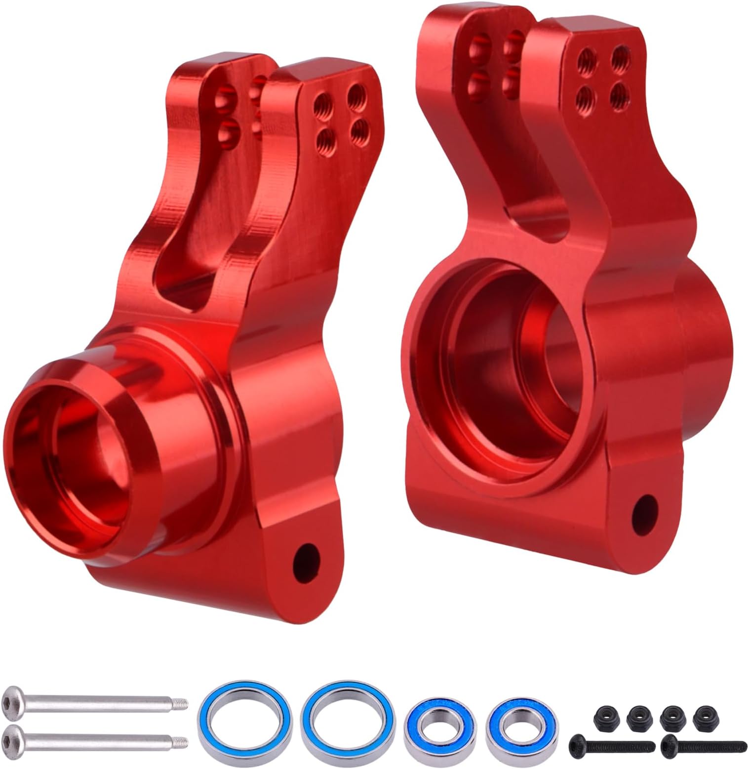 AllinRC Aluminum Rear Hubs Steering Knuckles for Arrma 1/8 Kraton/Outcast/Notorious 6S BLX Upgrades Parts,Replace AR330404 (Red)