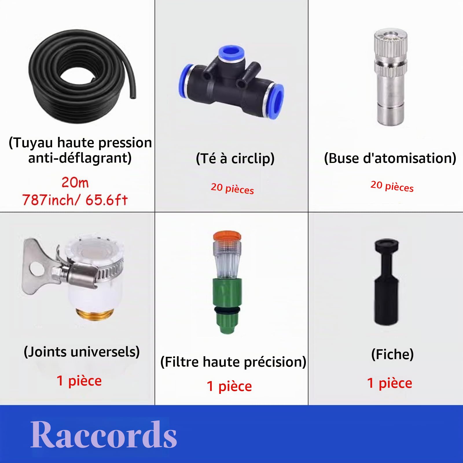 Kits d'irrigation par aspersion Kit d'irrigation par brumisation pour les élevages de bovins, de poulets et de porcs, Système de refroidissement extérieur pour enceinte de chantier, équipement d'arros