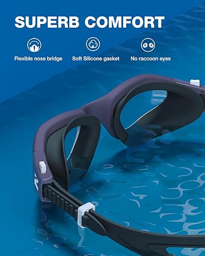 Miniatura 2 de ZIONOR Gafas de natación G1 SE antivaho para adultos, hombres y mujeres